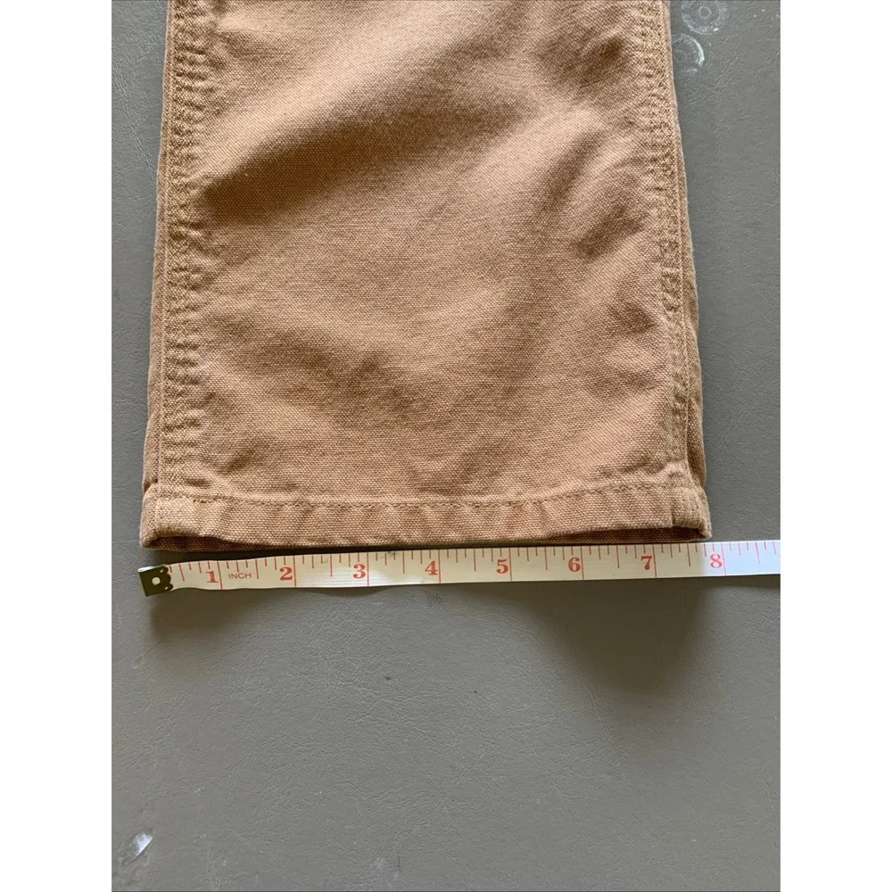 Carhartt Youth Size 12 Pants Carpenter Tan Brown Adjustable Waist Pockets Canvas